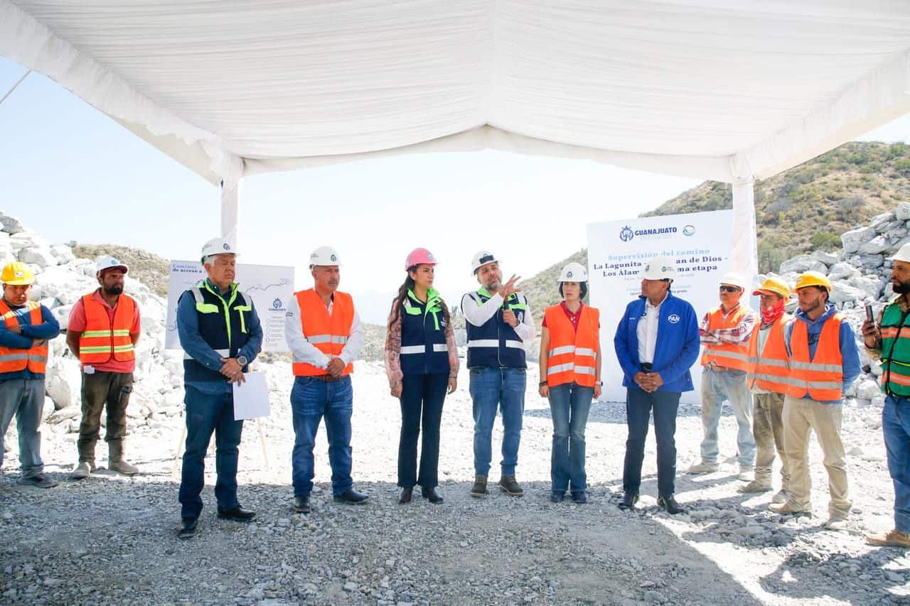 Libia Dennise García Muñoz Ledo supervisa avances en obras viales y educativas en el Noreste de Guanajuato