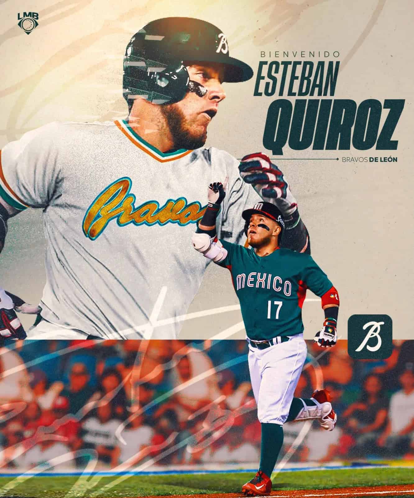 Esteban “El Pony” Quiroz, nuevo refuerzo de Bravos de León rumbo a la temporada 2026 de la LMB