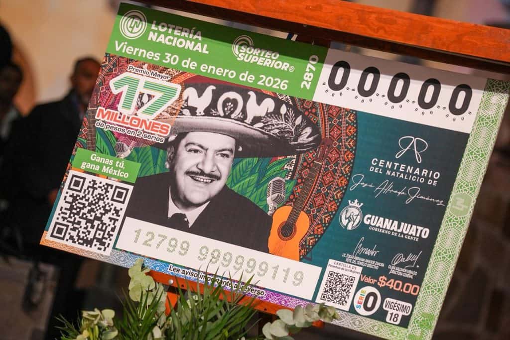 Lotería Nacional realiza en Dolores Hidalgo su primer sorteo de 2026 en homenaje a José Alfredo Jiménez