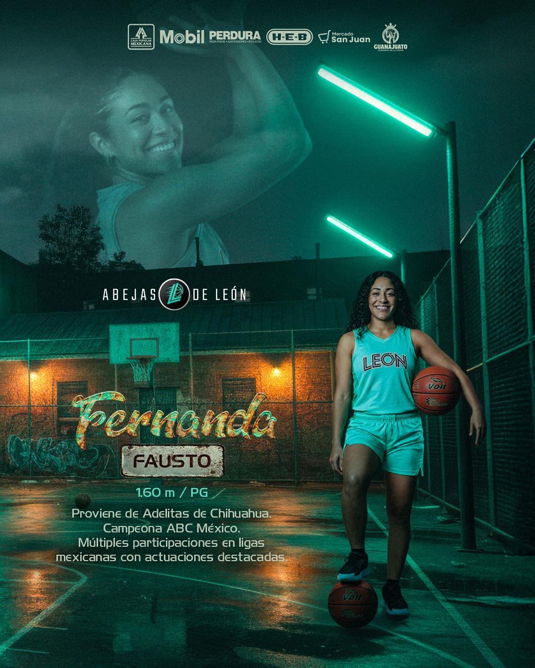 Fernanda Fausto se integra a Abejas de León Femenil para la temporada 2025 de la LNBP